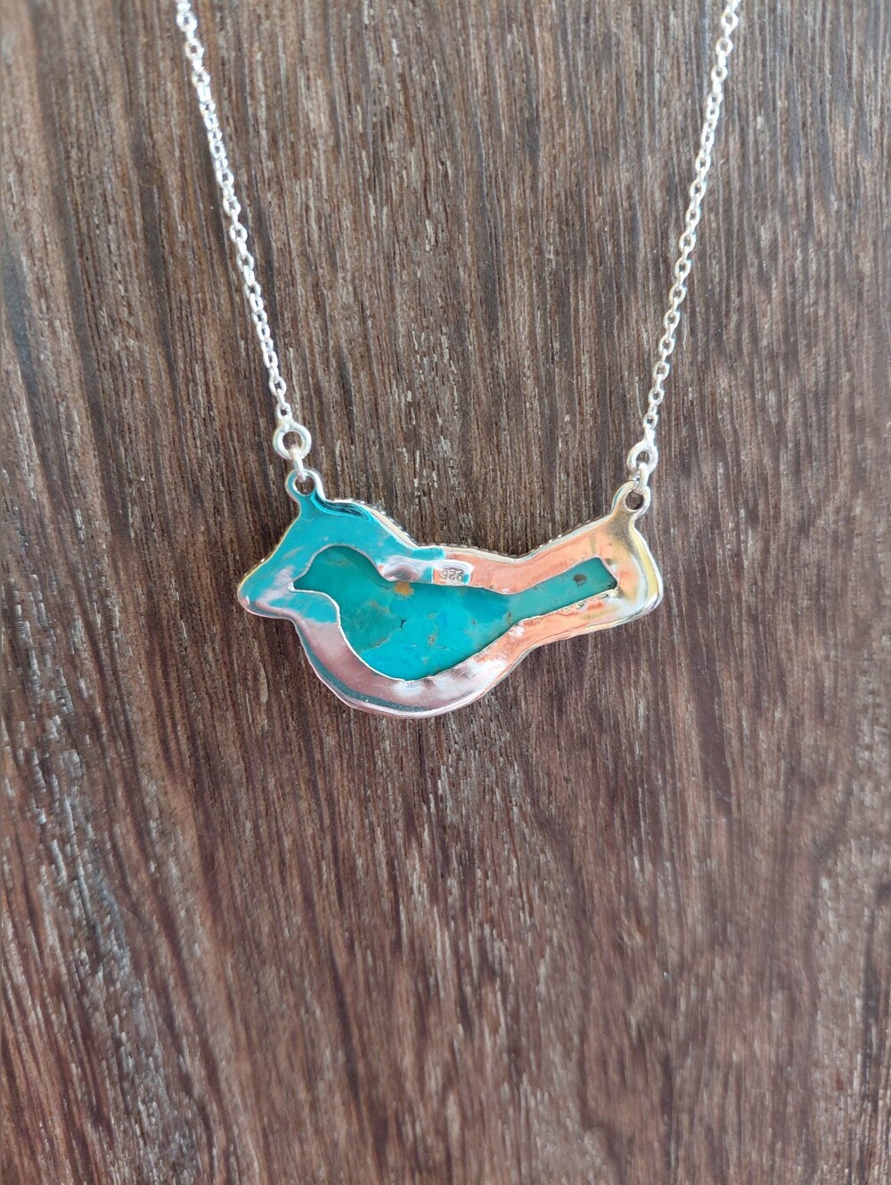 Turquoise Bird Pendant Necklace - Picture 9 of 9